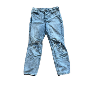 H&M Women's Light Blue Ripped Distressed Mom Jeans